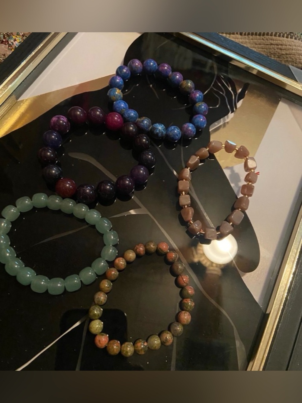 Handmade Multicolor Gemstone Bead Bracelets - Set of 5